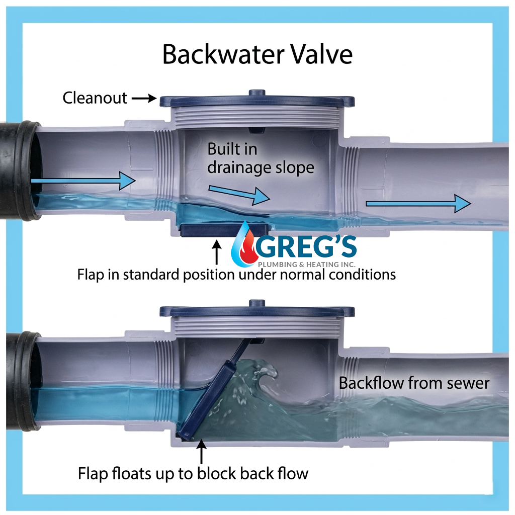 illustration of backwater valve