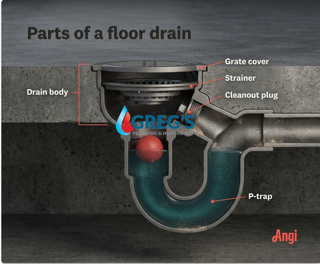 Diagram and Parts of a Garage Floor Drainage