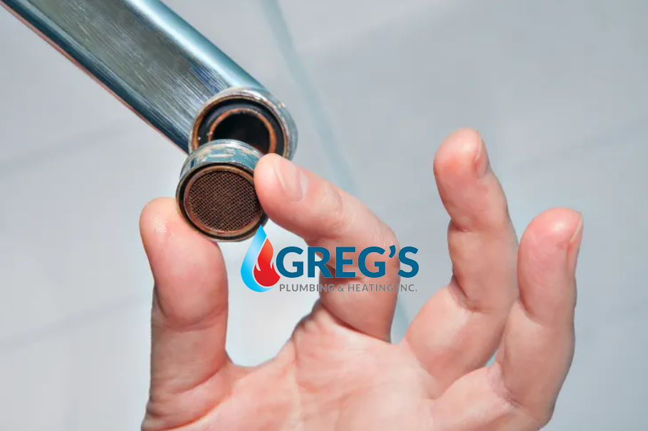 Unscrew the aerator at the tip of the faucet. Rinse the screen and parts under running water