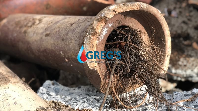 roots inside lead pipe