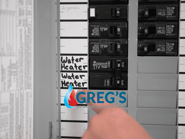 water heater breaker in the electrical panel