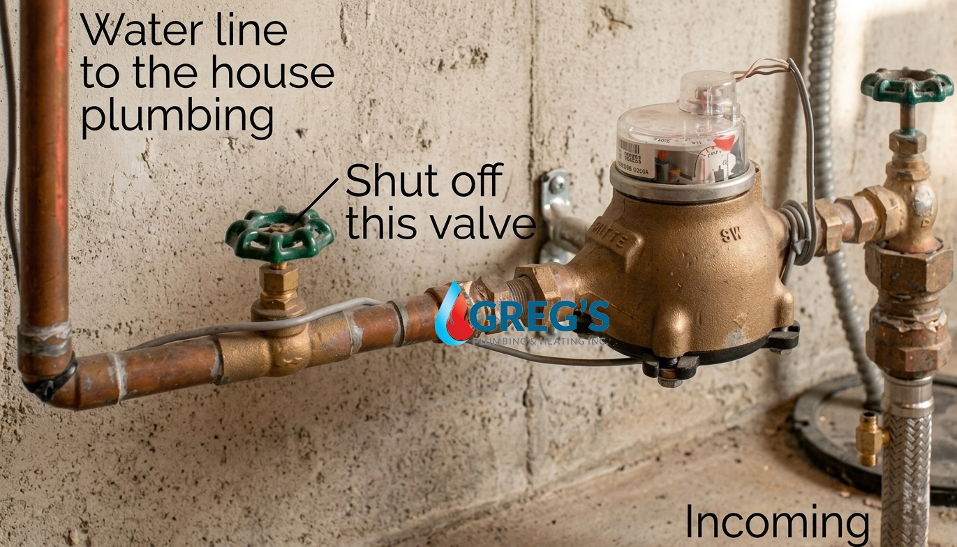 main shut off valve next to the meter