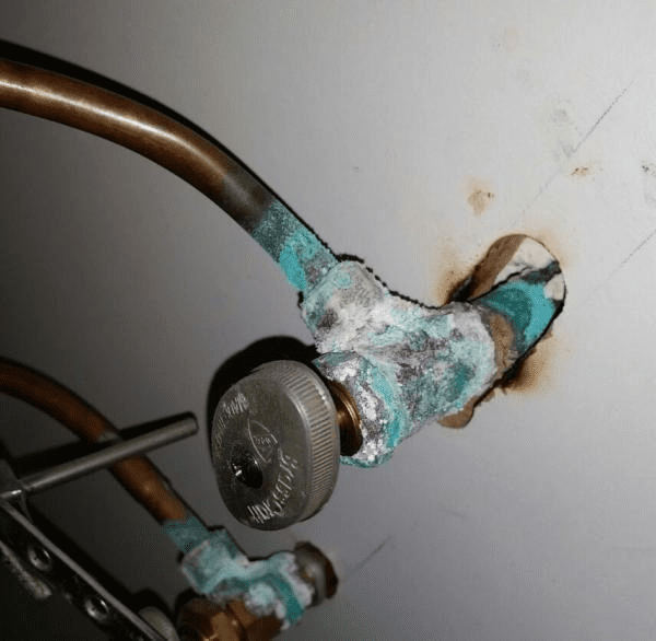 rust on shutt off valve