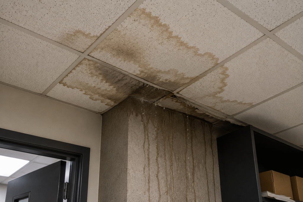 Water Damage in office ceiling