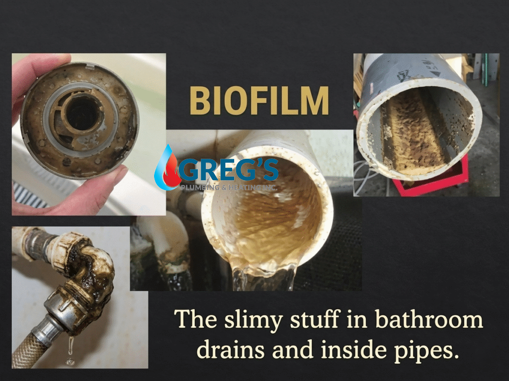 biofilm inside plumbing pipe